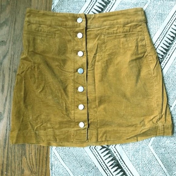Wildred mustard corduroy skirt - Picture 1 of 3